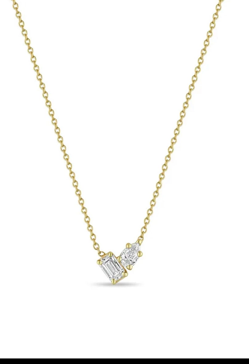 Twin Diamond Necklace