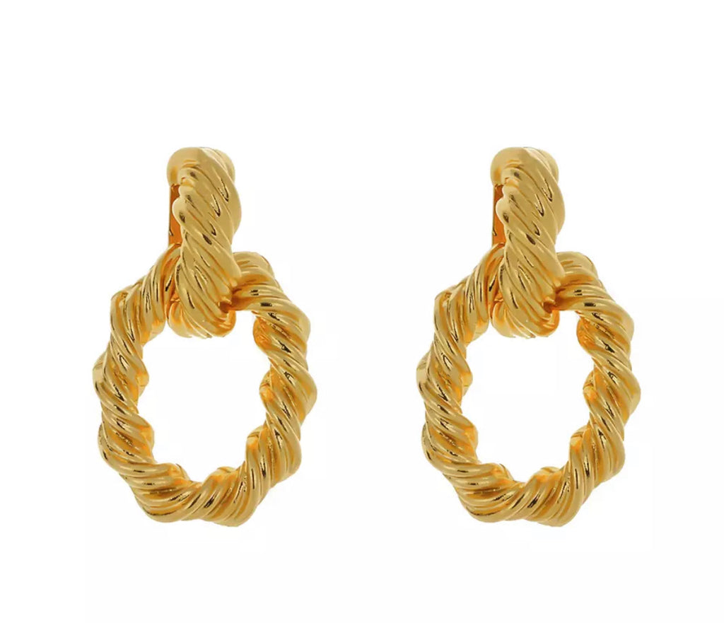 Twisted Gold Dangle Earrings