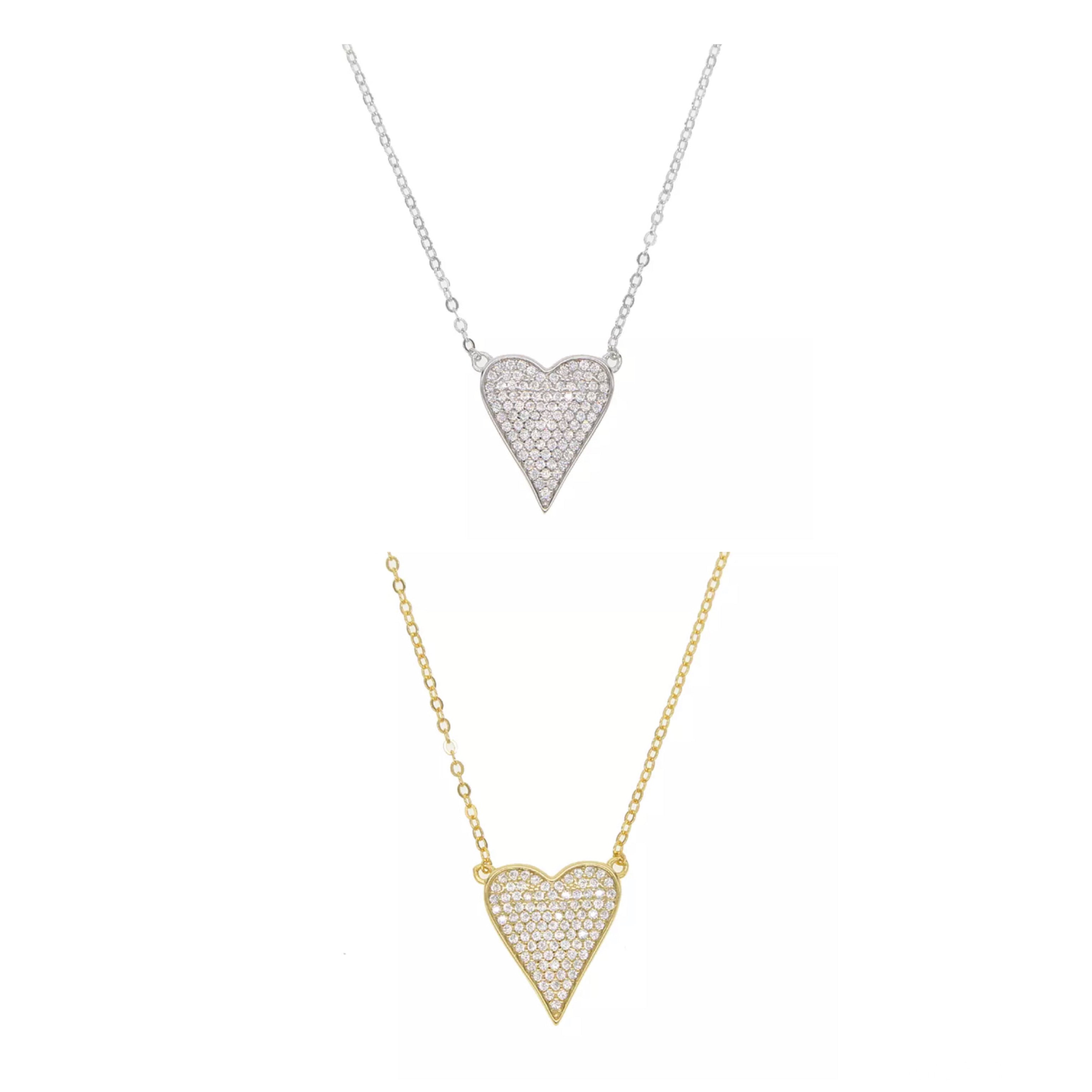 Radiate love and style with our stunning Sterling Silver 18K Gold Plated Pave  Heart Necklace, now at an irresistible 60% discount! 😍�... | Instagram