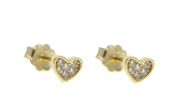 Leila Min Heart Stud Earrings Sterling Silver